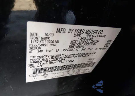 2014 Ford Explorer Sport z USA, uszkodzony, nr VIN 1FM5K8GT3EGA97493